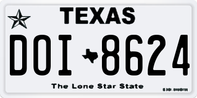 TX license plate DOI8624