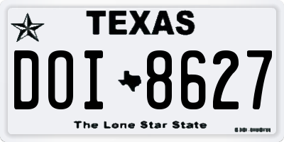 TX license plate DOI8627
