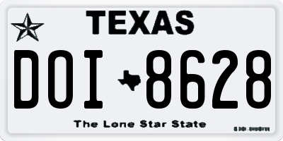 TX license plate DOI8628