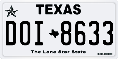 TX license plate DOI8633