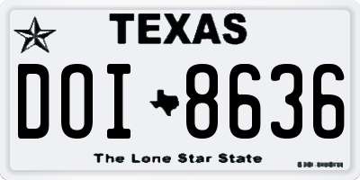 TX license plate DOI8636