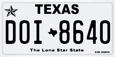 TX license plate DOI8640