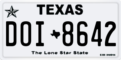 TX license plate DOI8642