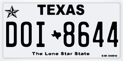 TX license plate DOI8644