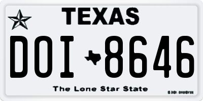 TX license plate DOI8646