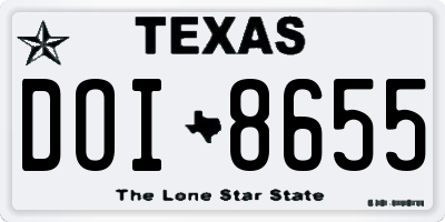 TX license plate DOI8655