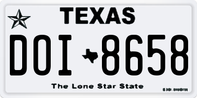 TX license plate DOI8658