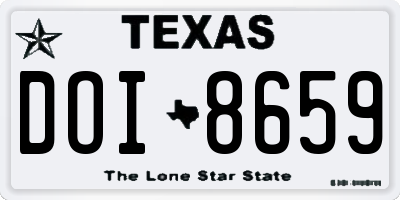 TX license plate DOI8659