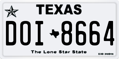 TX license plate DOI8664