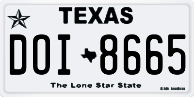 TX license plate DOI8665