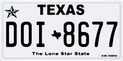 TX license plate DOI8677