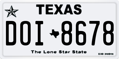 TX license plate DOI8678
