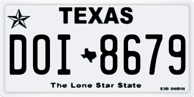 TX license plate DOI8679