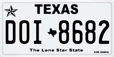 TX license plate DOI8682