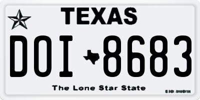 TX license plate DOI8683