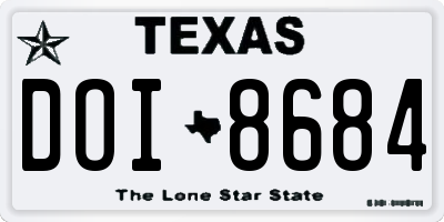 TX license plate DOI8684