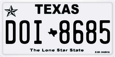 TX license plate DOI8685
