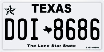 TX license plate DOI8686