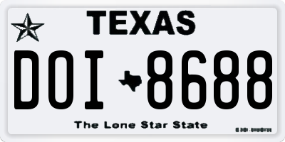 TX license plate DOI8688