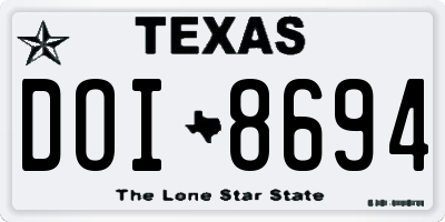 TX license plate DOI8694