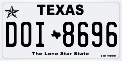 TX license plate DOI8696