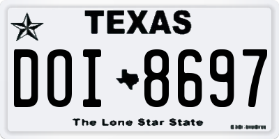TX license plate DOI8697