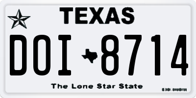 TX license plate DOI8714