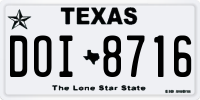 TX license plate DOI8716