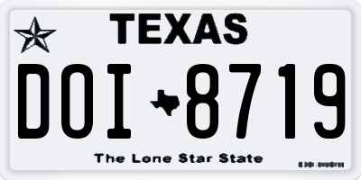 TX license plate DOI8719
