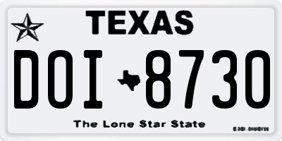 TX license plate DOI8730