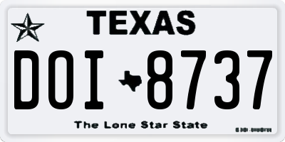 TX license plate DOI8737
