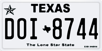 TX license plate DOI8744