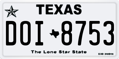 TX license plate DOI8753