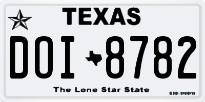 TX license plate DOI8782