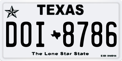 TX license plate DOI8786