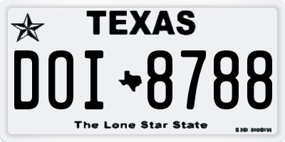 TX license plate DOI8788