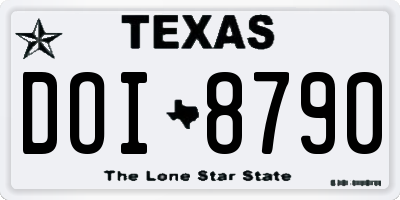 TX license plate DOI8790