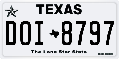 TX license plate DOI8797