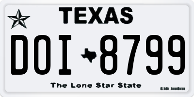 TX license plate DOI8799