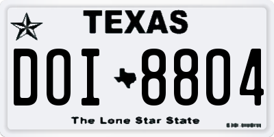 TX license plate DOI8804