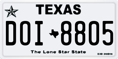 TX license plate DOI8805