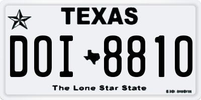 TX license plate DOI8810