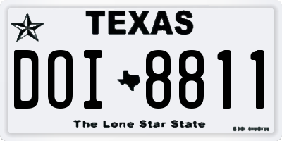 TX license plate DOI8811
