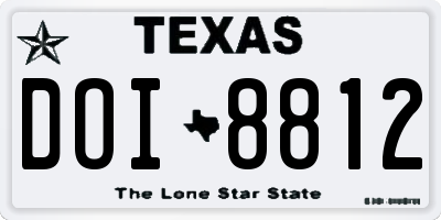TX license plate DOI8812