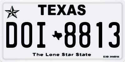 TX license plate DOI8813