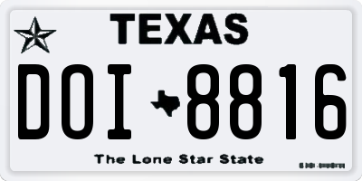 TX license plate DOI8816