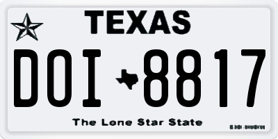 TX license plate DOI8817