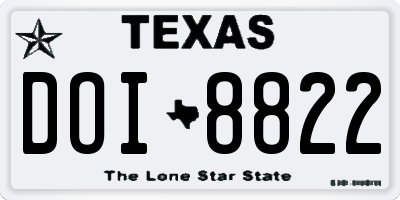 TX license plate DOI8822