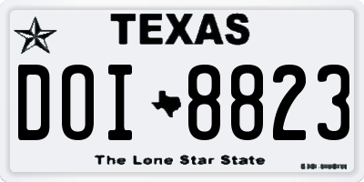 TX license plate DOI8823