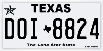 TX license plate DOI8824